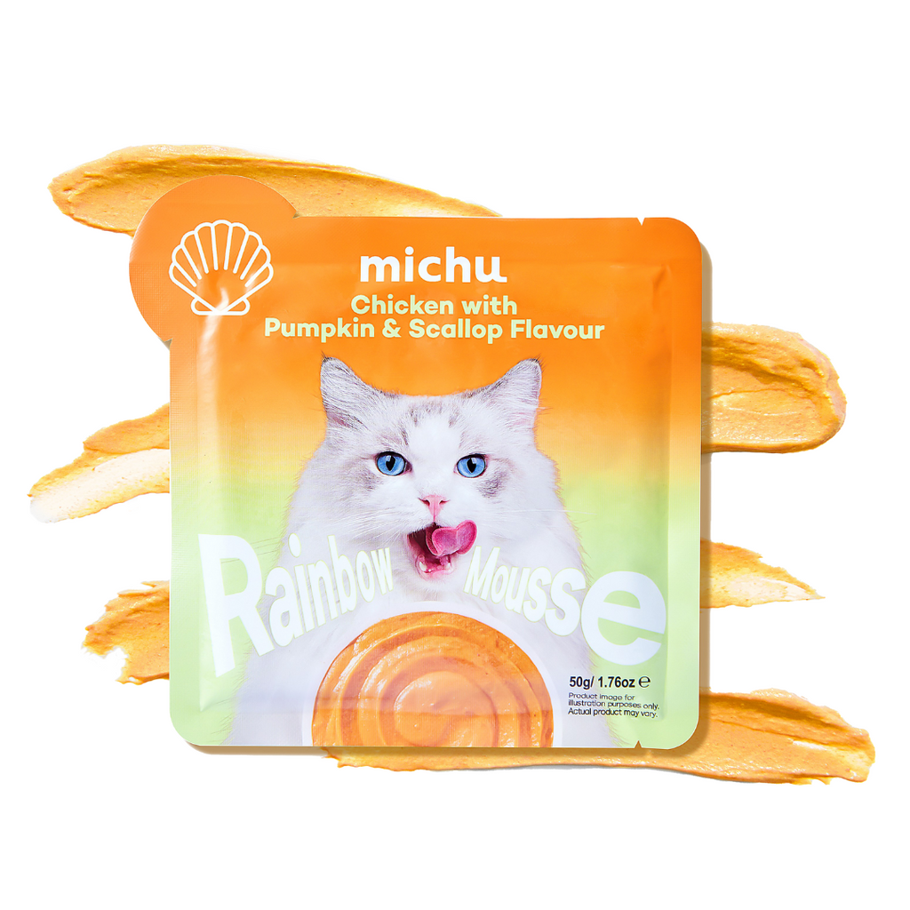 Michu Rainbow Mousse Wet Cat Food 5 Flavours- Complete Food/Wet Mixer and Topper 10pcs/Pack