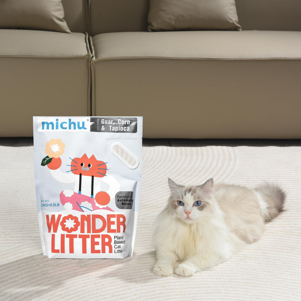 Michu Wonder Litter - Plant-Based & Automatic-Box Friendly 2.5kg/6L