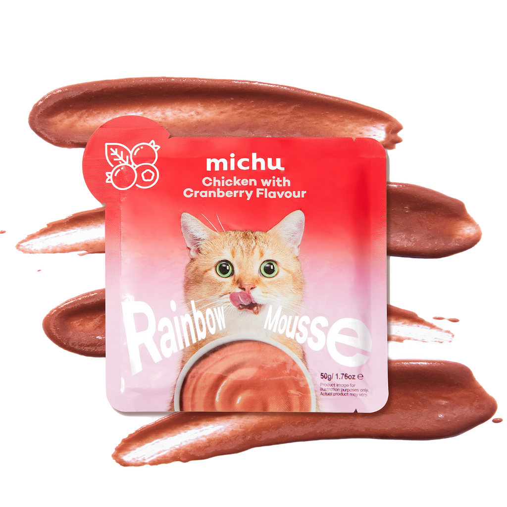 Michu Rainbow Mousse Wet Cat Food 5 Flavours- Complete Food/Wet Mixer and Topper 10pcs/Pack