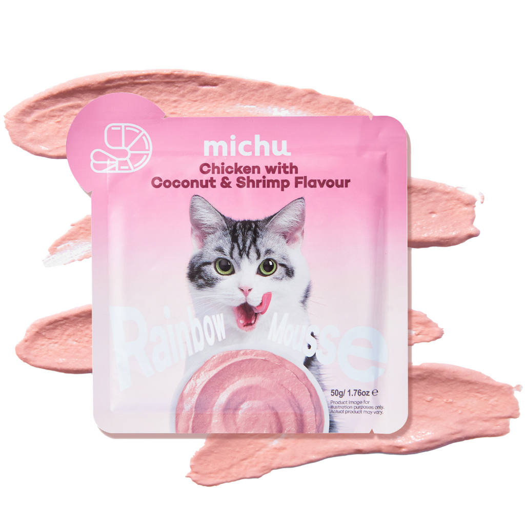 Michu Rainbow Mousse Wet Cat Food 5 Flavours- Complete Food/Wet Mixer and Topper 10pcs/Pack