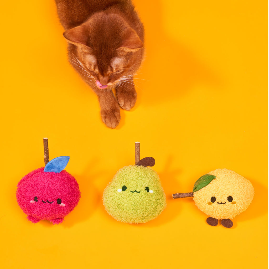 Michu Silver Vine Plush Toys - Onion Puff, Pearly Pear & Avocutie | Adorable Cat Chew & Play Pre Order