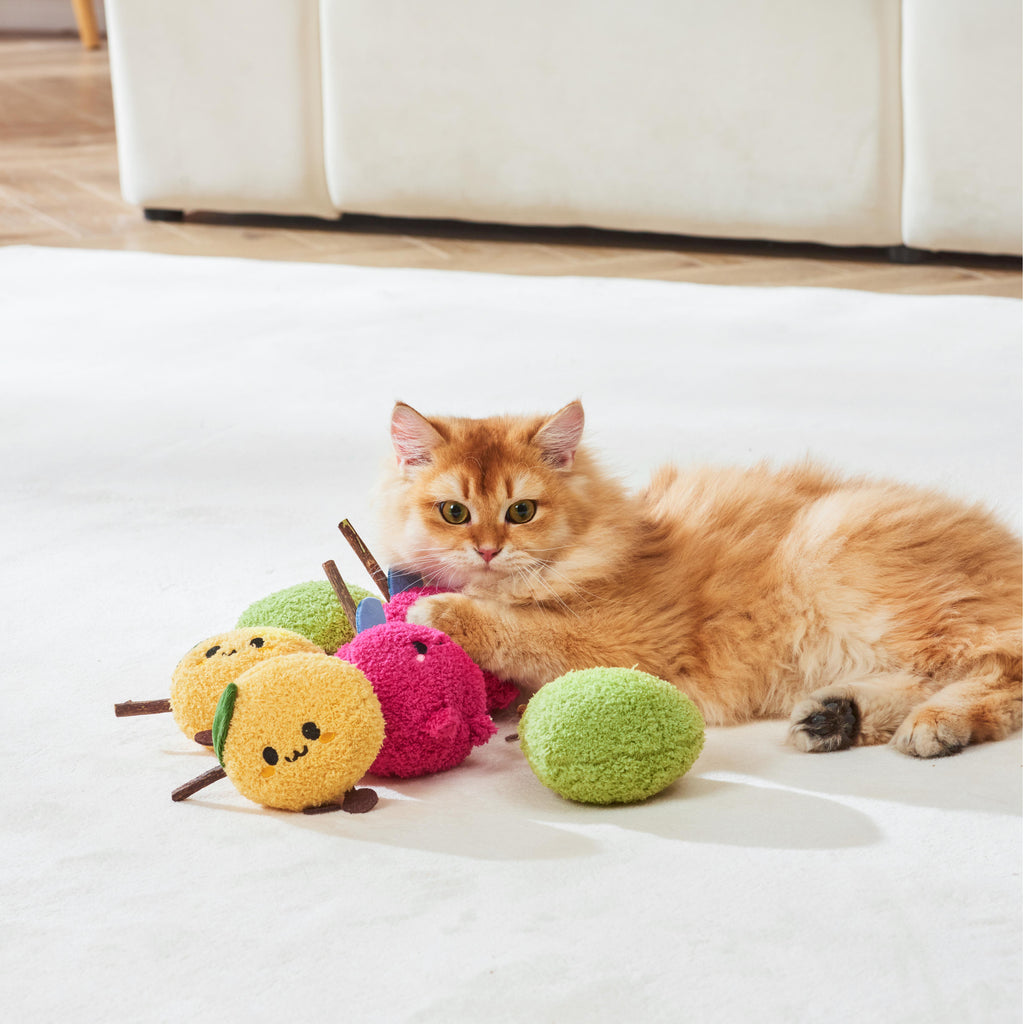 Michu Silver Vine Plush Toys - Onion Puff, Pearly Pear & Avocutie | Adorable Cat Chew & Play Pre Order