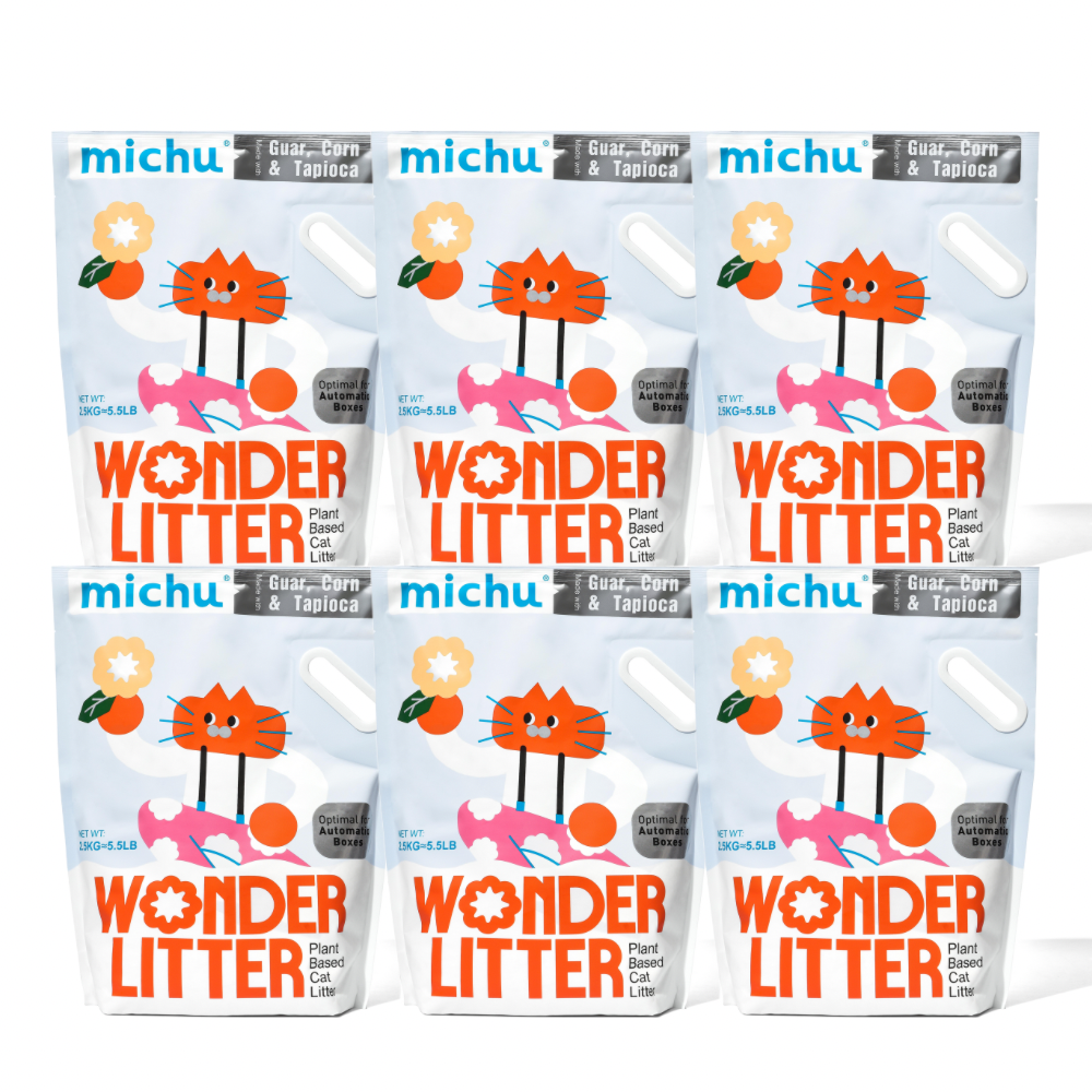 Michu Wonder Litter - Plant-Based & Automatic-Box Friendly 2.5kg/6L