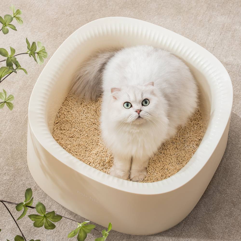 Michu Macaron High Edge Open Style Extra Large Cat Litter Box