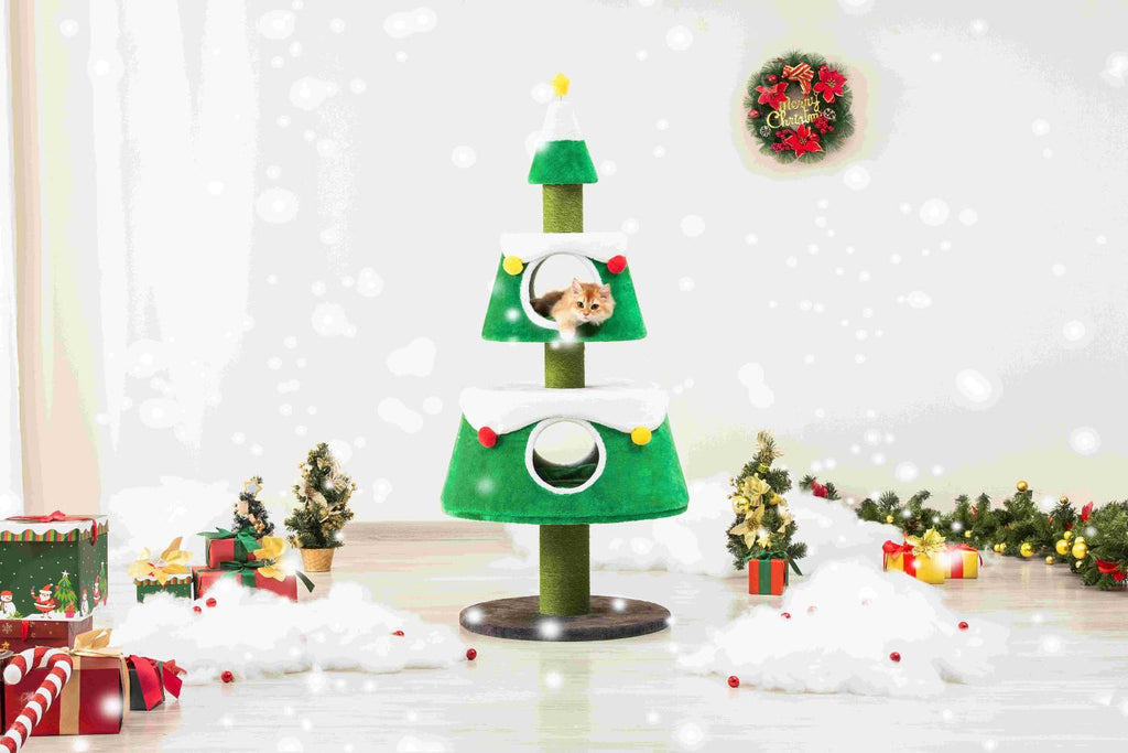 Michu Christmas Cat Tree - Festive Fun and Cozy Hideaway for Furry Friends - 159cm Height 2