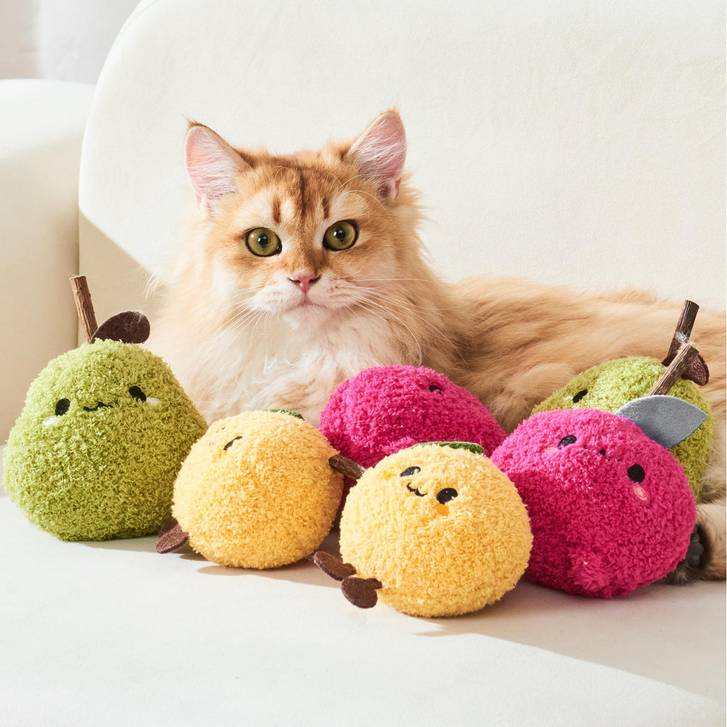 Michu Silver Vine Plush Toys - Onion Puff, Pearly Pear & Avocutie | Adorable Cat Chew & Play