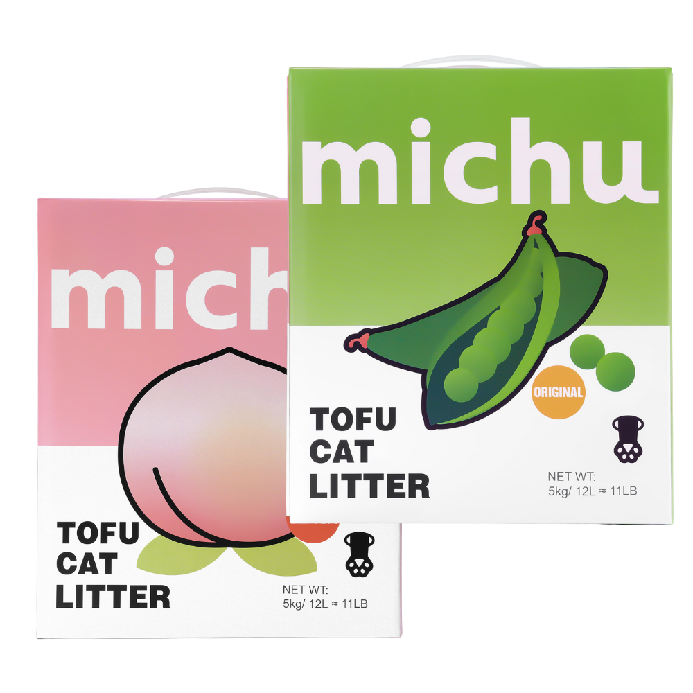 Michu Tofu Cat Litter Gen3 - Natural Clumping Tofu-Based Formula - Value Box 5 kg