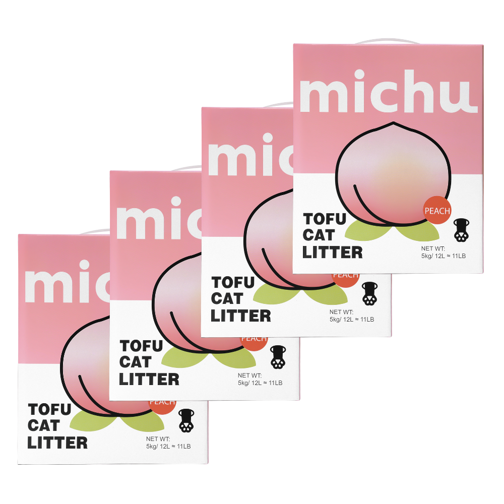 Michu Tofu Cat Litter Gen3 - Natural Clumping Tofu-Based Formula - Value Box 5 kg