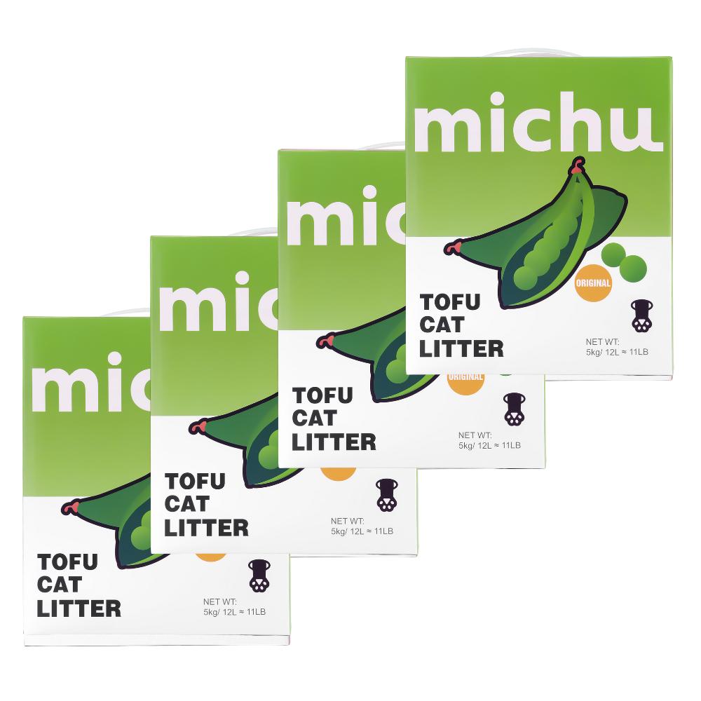 Michu Tofu Cat Litter Gen3 - Natural Clumping Tofu-Based Formula - Value Box 5 kg