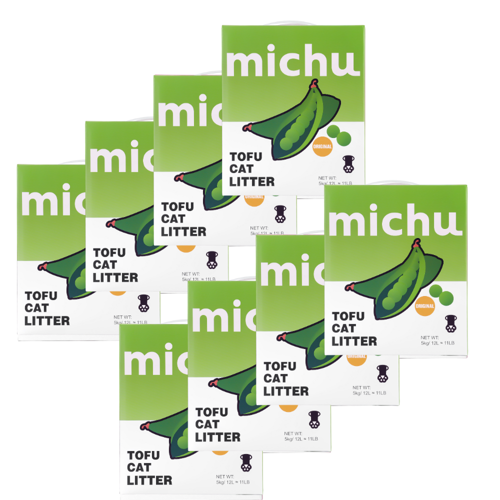 Michu Tofu Cat Litter Gen3 - Natural Clumping Tofu-Based Formula - Value Box 5 kg