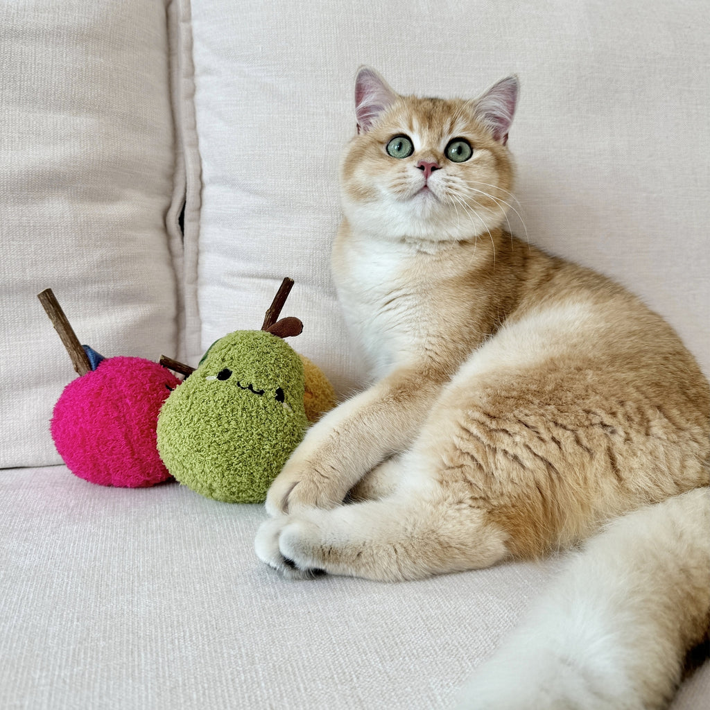 Michu Silver Vine Plush Toys - Onion Puff, Pearly Pear & Avocutie | Adorable Cat Chew & Play Pre Order