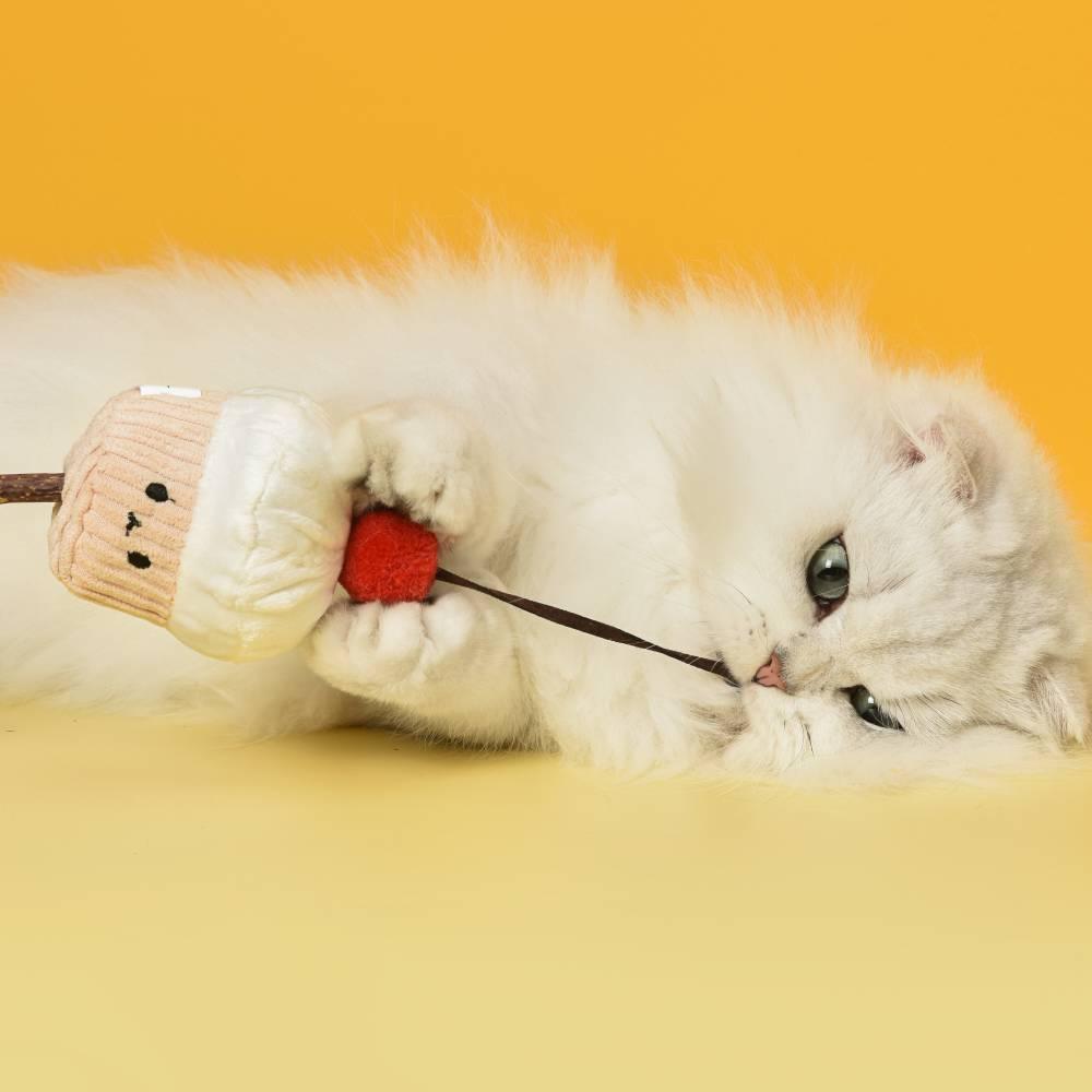 Mayitwill Happy Tempura/Little Cupcake Silver Vine Stick Cat Toy - Furrytail