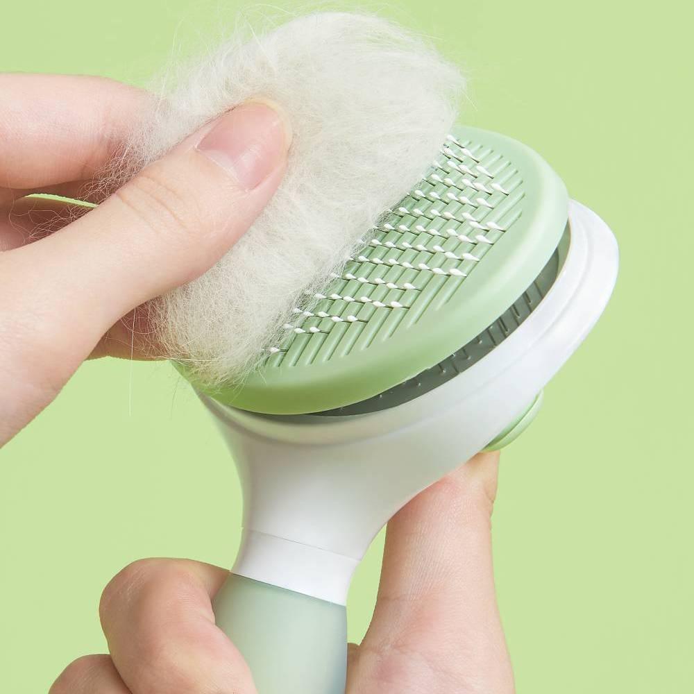 Michu Round Head Cream Pet Grooming Brush - Furrytail