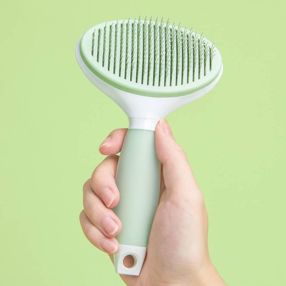 Michu Round Head Cream Pet Grooming Brush - Furrytail