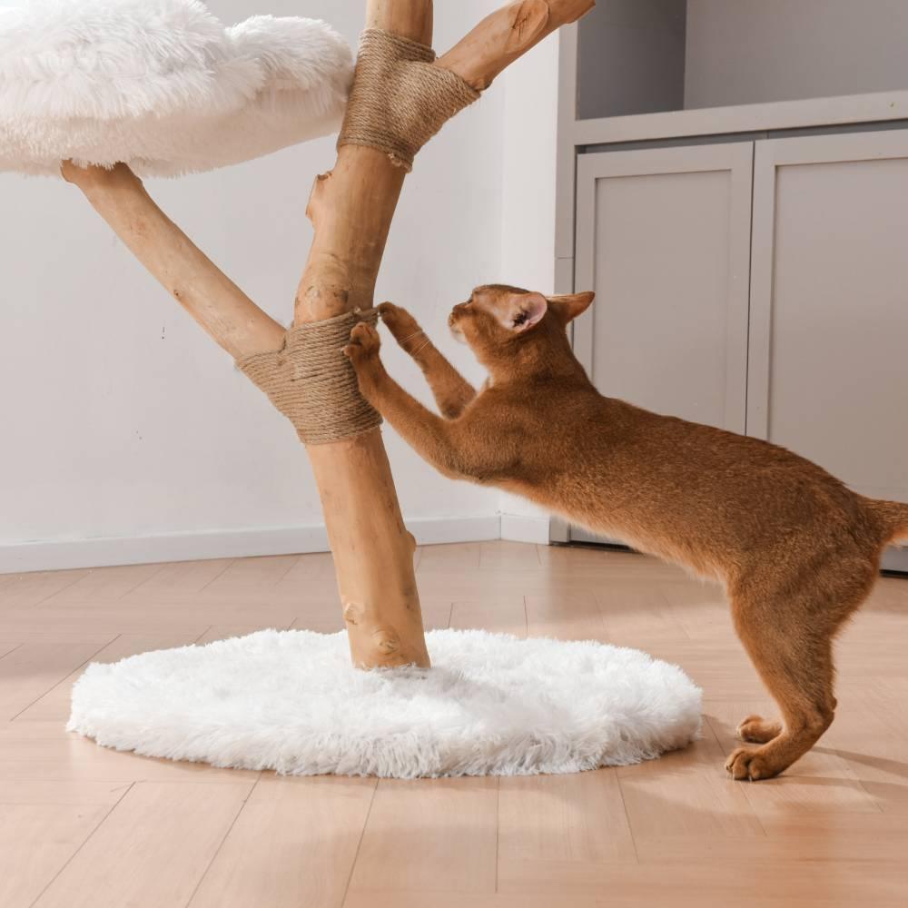 Michu Fluffy Blossom Real Wood Cat Tree - Premium Quality & Stylish Cat Furniture - Extra Large - Michu Australia