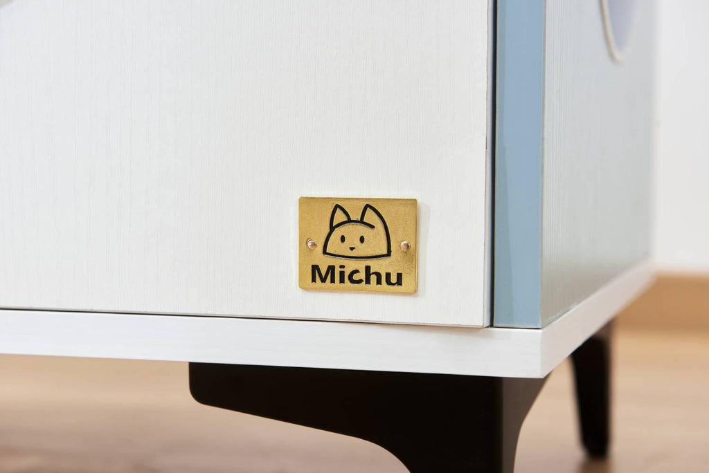 Michu Hidden Cat Furniture - Cat Litter Box Enclosure and Wooden Pet House, End Table Large Enough for Most Cats and Litter Boxes - Michu Australia