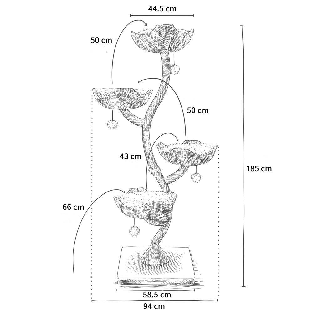 MICHU Ivy Cat Tower Deluxe 4-Tier Designer Tall Cat Tree - Michu Australia-11