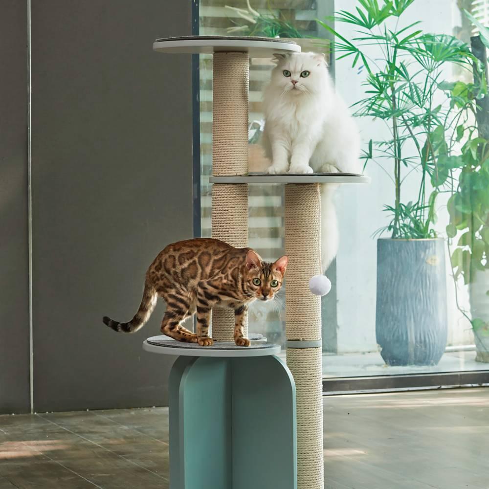 Michu Vigour Party Cat Tree, Modern Lifestyle Cat Furniture, 105cm Height - Furrytail