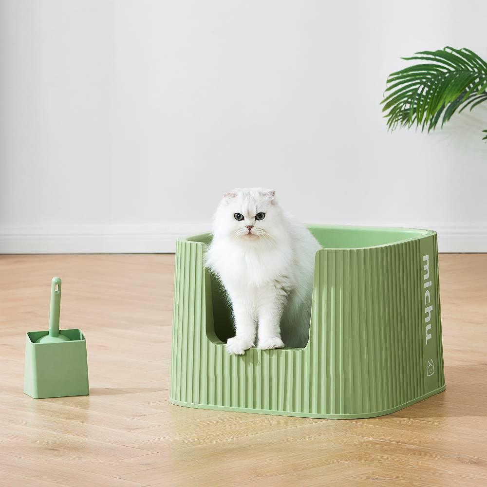 Michu XXL Coral, BoBa & Sage Deluxe Cat Litter Box - Spacious Design - Michu Australia