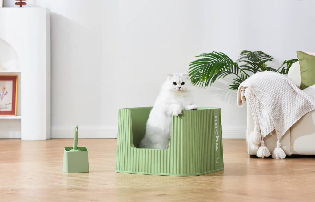 Michu XXL Sage Deluxe Cat Litter Box - Spacious Design - Michu Australia