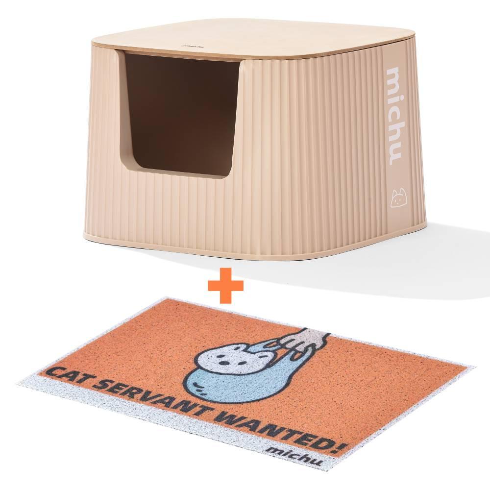 Michu XXL Coral & BoBa Deluxe Cat Litter Box - Spacious Design with Scoop Included - Michu Australia